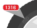 Il codice 1316 sul pneumatico indica la settimana e l'anno di produzione.