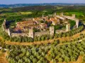 Borghi medievali fortificati, circondati da uliveti e vigneti, con torri e mura antiche. Un gioiello toscano, non lontano da Viareggio.