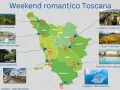Mappa della Toscana con itinerari per una settimana in Toscana: castelli, borghi, canyon, vigneti, terme e mare.