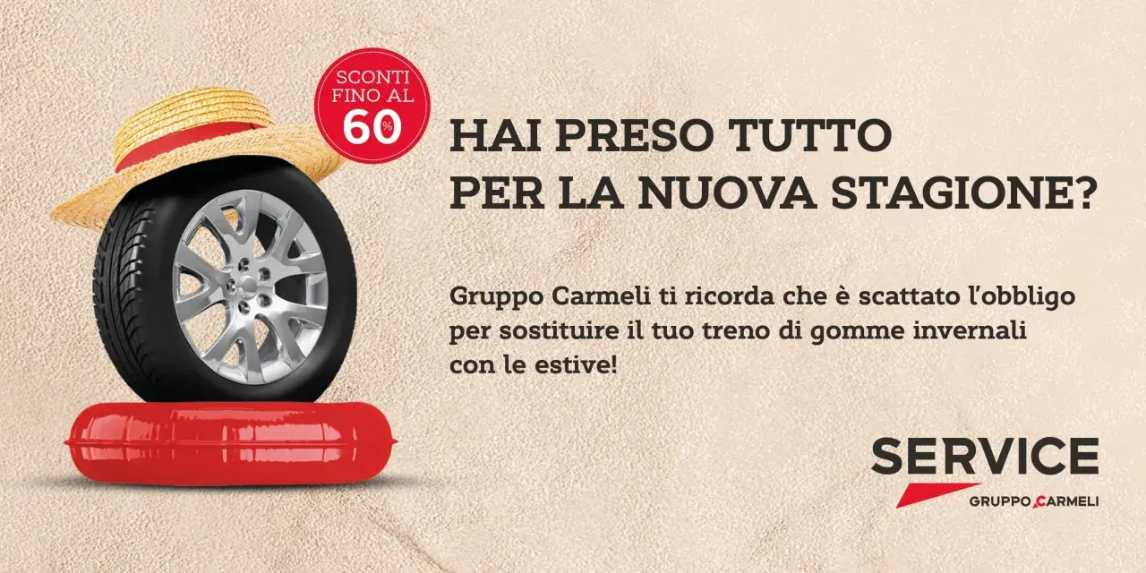 Gomme invernali: è scattato l'obbligo di sostituzione. Gruppo Carmeli ti ricorda di preparare la tua auto per la nuova stagione con sconti fino al 60%.