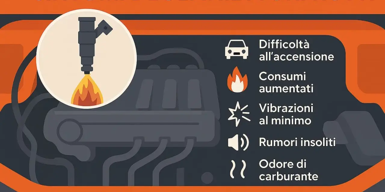 Sintomi di iniettori rotti: difficoltà all'accensione, consumi aumentati, vibrazioni, rumori e odore di carburante. Si può camminare con un iniettore rotto? Meglio di no!