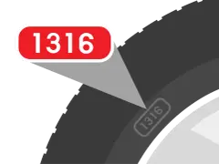 Il codice 1316 sul pneumatico indica la settimana e l'anno di produzione.
