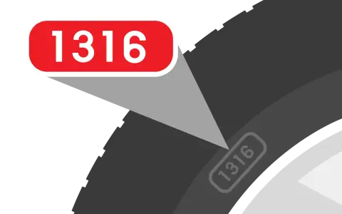 Il codice 1316 sul pneumatico indica la settimana e l'anno di produzione.