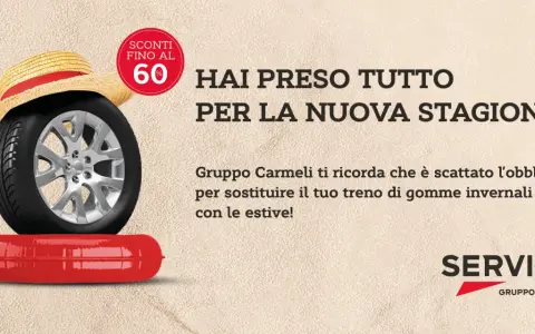 Gomme invernali: è scattato l'obbligo di sostituzione. Gruppo Carmeli ti ricorda di preparare la tua auto per la nuova stagione con sconti fino al 60%.