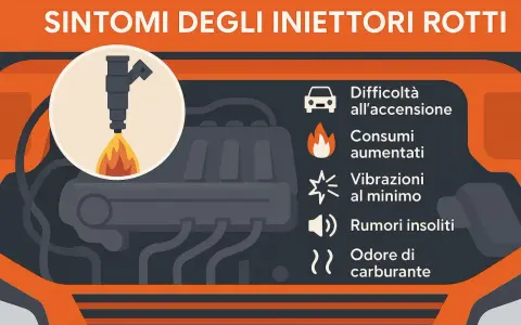 Sintomi di iniettori rotti: difficoltà all'accensione, consumi aumentati, vibrazioni, rumori e odore di carburante. Si può camminare con un iniettore rotto? Meglio di no!