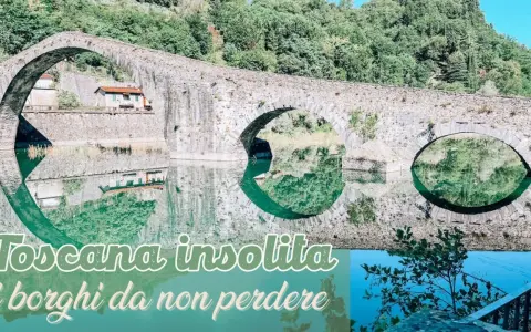 Ponte del Diavolo, un gioiello della **Toscana nascosta**, con le sue arcate che si specchiano nell'acqua verde.